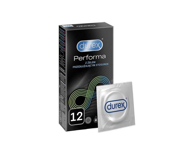 Durex Performa Condoms Extended Pleasure Delay Prolong Long Lasting 12 Count