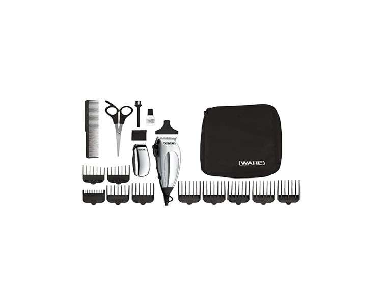 WAHL Home Pro Deluxe Combo Hair Clipper for Men with Cord and Lever for Lengths (1mm to 3mm) Self-Sharpening Quality Blade with Accessories 8 Guide Combs, Scissors, and Comb