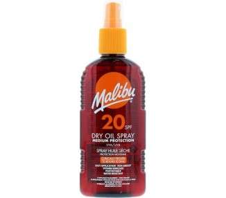 Malibu Sun SPF 20 Non-Greasy Dry Oil Spray for Tanning High Protection Water Resistant 200ml