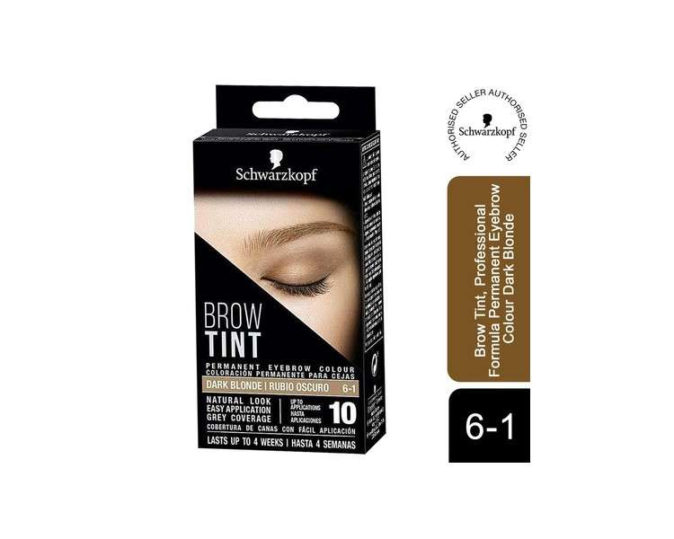 Schwarzkopf Brow Tint Permanent Eyebrow Color 6-1 Dark Blonde 10ml