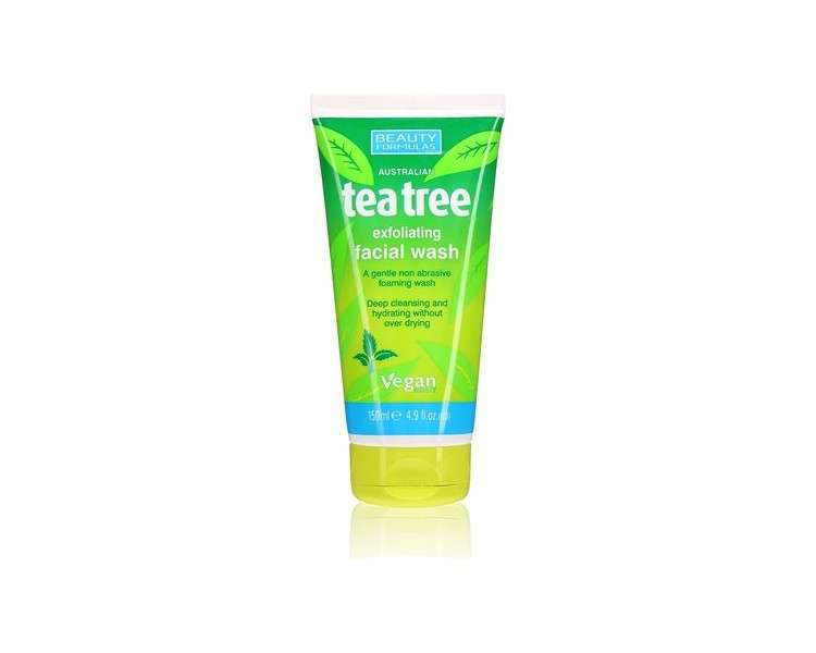 Beauty Formulas Australian Tea Tree Face Scrub Cleanser 150ml