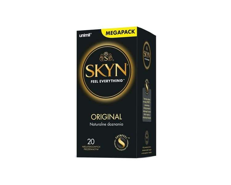 Unimil SKYN Original Latex-Free Condoms Megapack 20 Condoms Black