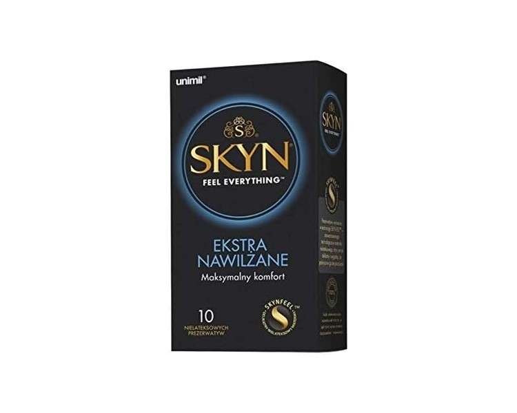 Unimil SKYN Extra Lubricated Moist 10 Latex-Free Condoms Black