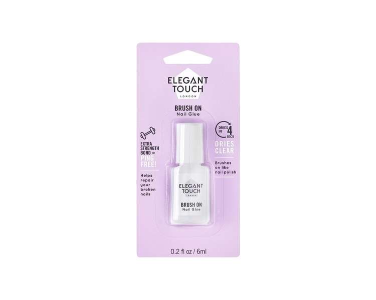 Elegant Touch Brush On Nail Glue Clear 6ml