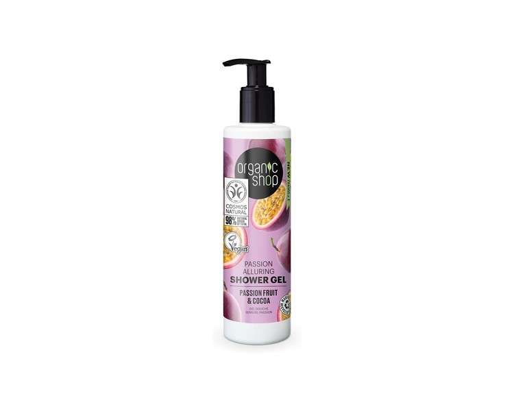 Organic Shop Passion Alluring Shower Gel 280ml Passion Fruit and Cocoa