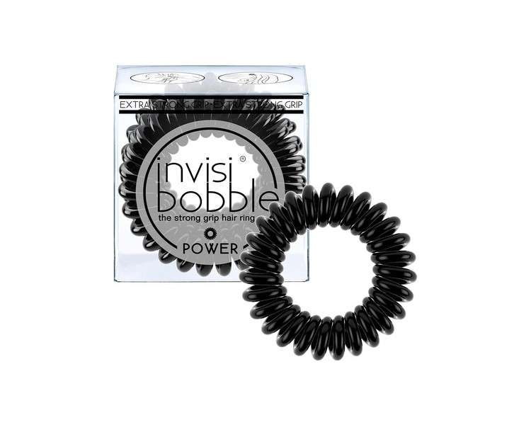 Invisibobble POWER Hair Ties True Black 3 Count