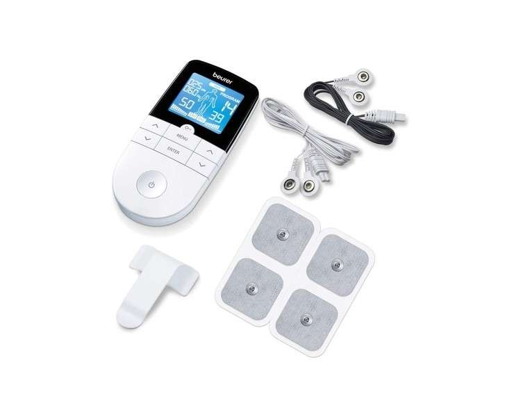 Beurer EM 49 Digital TENS/EMS 3-in-1 Pain Relief and Muscle Stimulation Device with Massage Function and 4 Electrodes