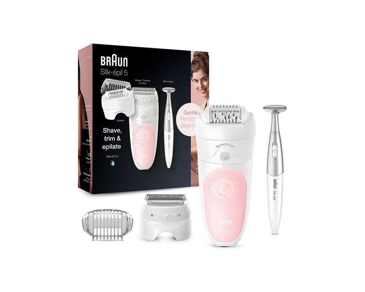 Braun Silk-épil 5 Electric Epilator for Women White & Pink