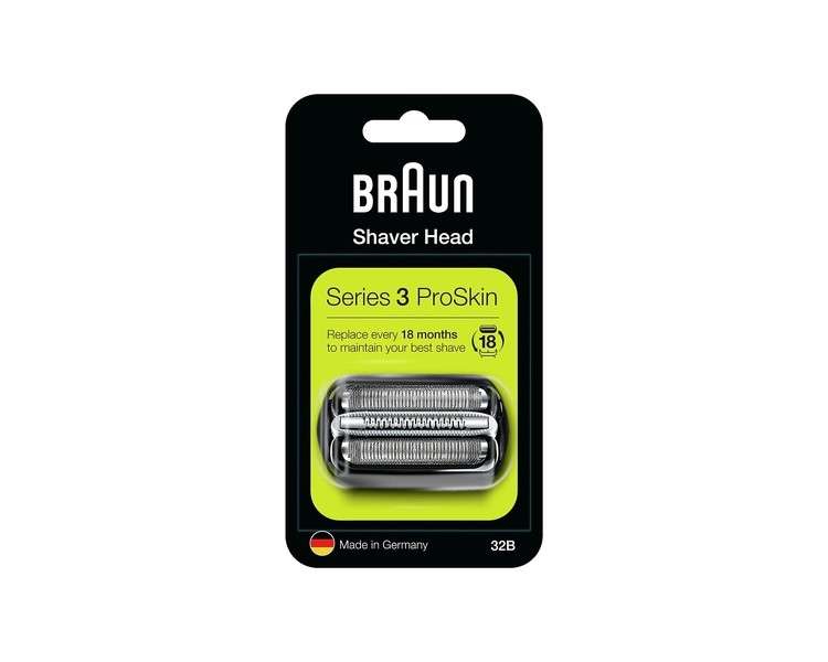 Braun Series 3 Electric Shaver Replacement Head Compatible with All Series 3 ProSkin Electric Shavers 32B Black