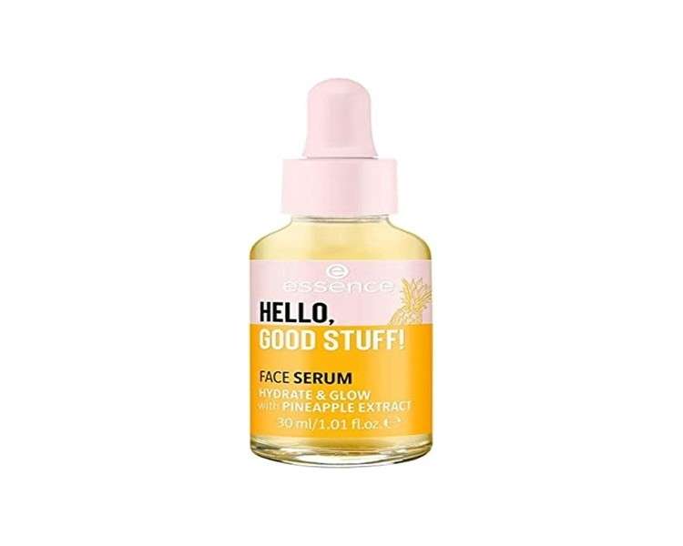 essence Hello Good Stuff Face Serum Intensive Care Concentrate Moisturising and Radiant with Pineapple Extract Yellow Vegan Oil-Free Complies with Our Clean Beauty Standard 30ml