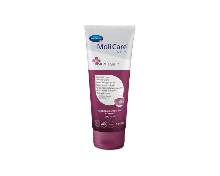 MoliCare Skin Zinc Oxide Cream Anti-Inflammatory Protection for Skin Stressed by Incontinence 200ml