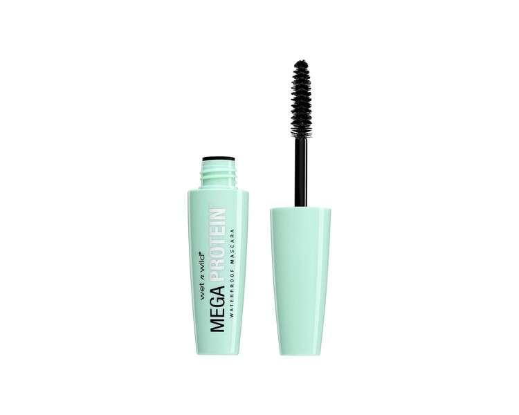 Wet n Wild Mega Protein Waterproof Mascara Defining and Volumizing with Soft Helix Brush and Quick Layering Formula for Healthy-looking Smudge-proof Lashes Very Black One Size