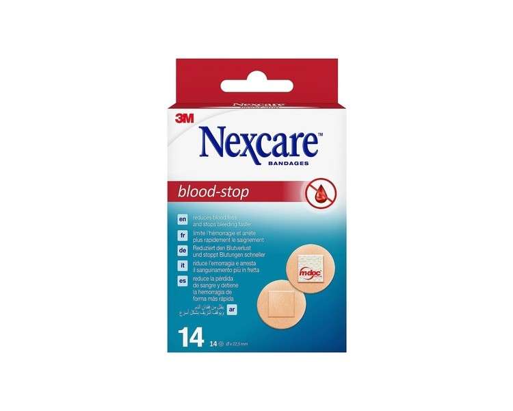 Nexcare Blood-Stop Spots 22mm Efficient Blood Stop Plasters 14 Plasters