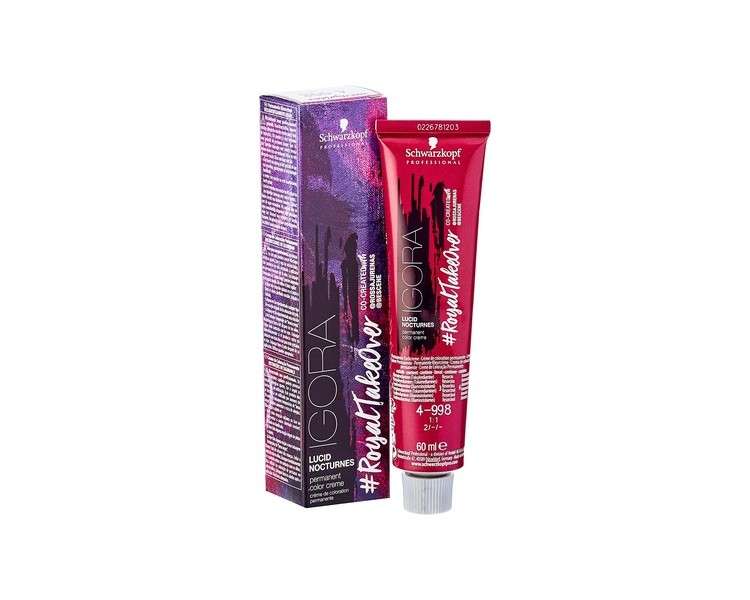 Schwarzkopf Professional Igora RoyalTakeOver Permanent Hair Colour Cream 60ml No. 4-998 Medium Brown Violet Extra Red