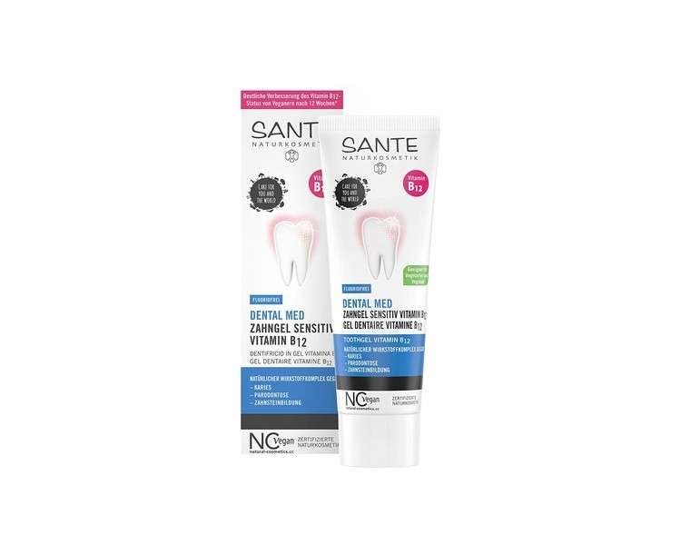 SANTE Naturkosmetik Med Vitamin B12 Tooth Gel without Sodium Fluoride 75ml