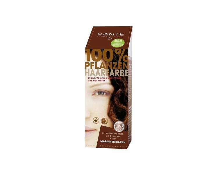 SANTE Naturkosmetik Plant Hair Color Powder Chestnut Brown 100g