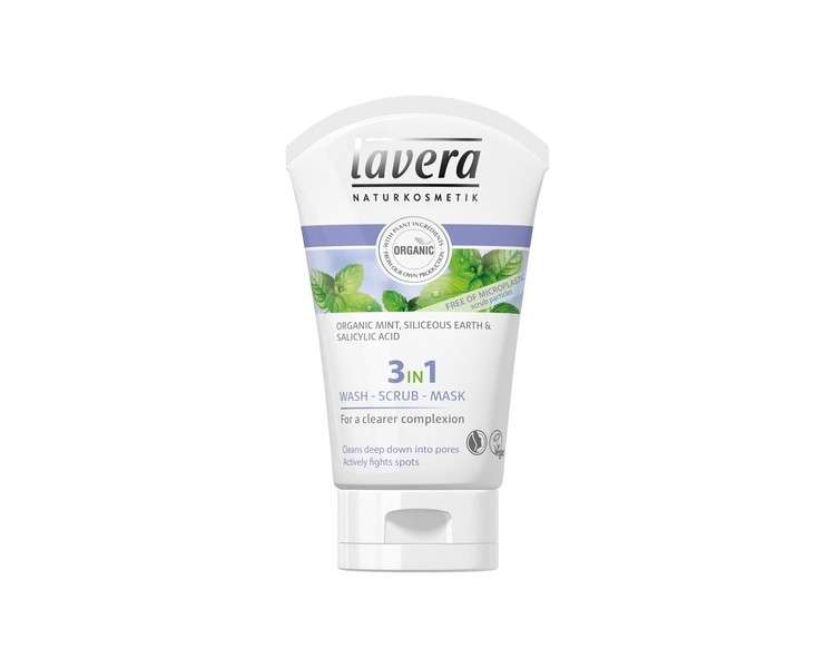 Lavera 3in1 Wash Scrub Mask Cleans Deep Down The Pores for a Clearer Complexion 125ml