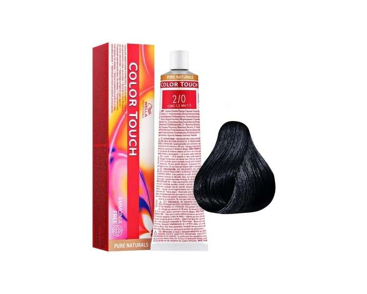 Wella Color Touch 2/0 Nero Ammonia-Free Hair Color (1920) 60ml