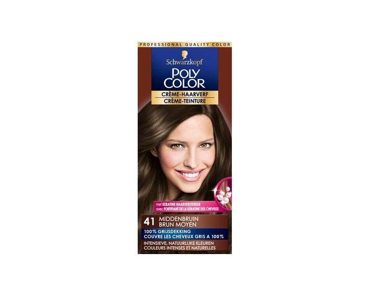 Schwarzkopf Poly Color Hair Colour 41 Medium Brown White