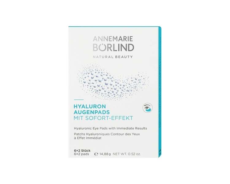 Annemarie Börlind Hyaluron Eye Pads with Instant Effect - Targets First Wrinkles and Lines Intensive Moisture Care For Radiant Eyes Vegan