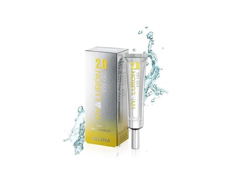 ALCINA Hyaluron 2.0 Eye Gel 15ml - Eye Gel with Hyaluronic Acid for Reducing Swelling