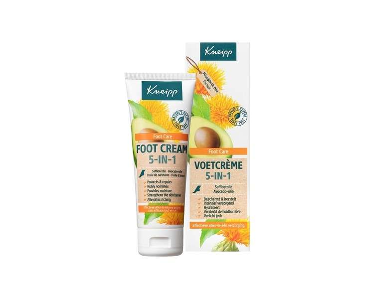 Kneipp 5 in 1 Foot Cream with Safflower Oil and Avocado Oil 75ml