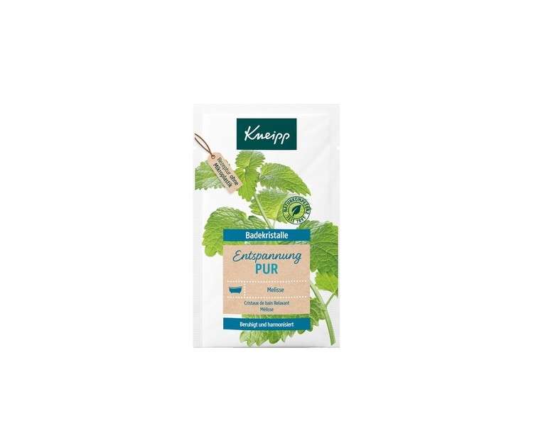 Kneipp Bath Crystals Pure Relaxation with Natural Deep Salt from Saline Luisenhall and Essential Oil of Indian Melissa and Extract of Lemon Balm 60g