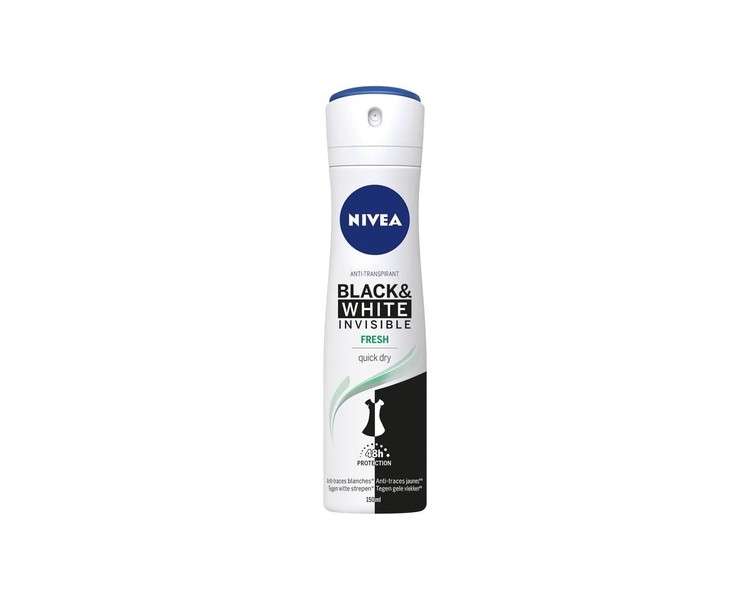 Nivea Fresh Deodorant Invisible For Black and White Spray 150g