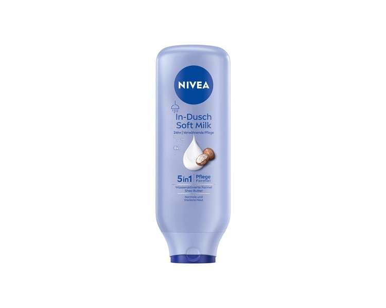 NIVEA In-Shower Soft Milk Body Cream with Shea Butter and 5in1 Moisturizing Formula 400ml