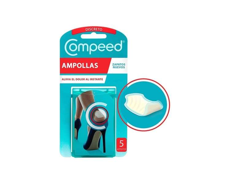 Compeed Blister Plasters for New Shoes 5 Hydrocolloid Plasters 4.2 x 6.8 cm