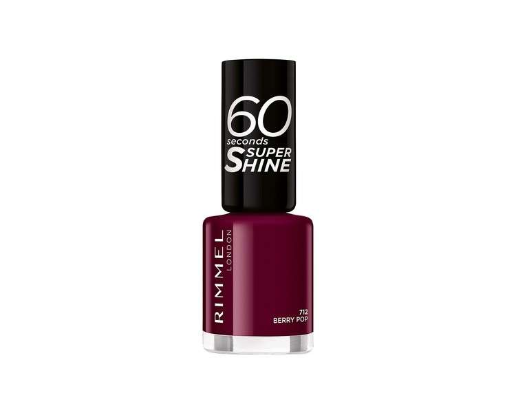 Rimmel 60 Seconds Super Shine Colour Block Nail Polish 712 Berry Pop