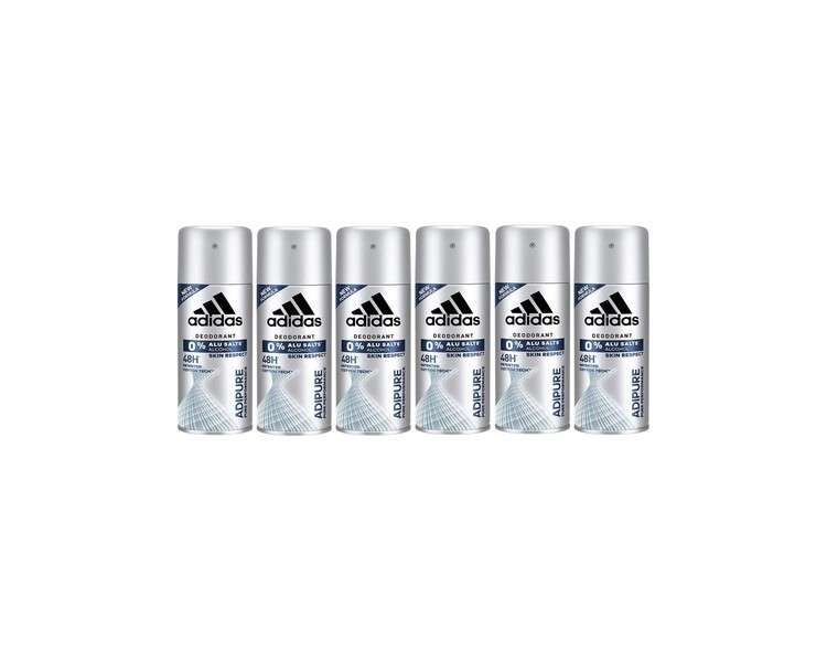 adidas adipure Deodorant Body Spray for Men 48h Effective Deo Protection pH Skin Friendly