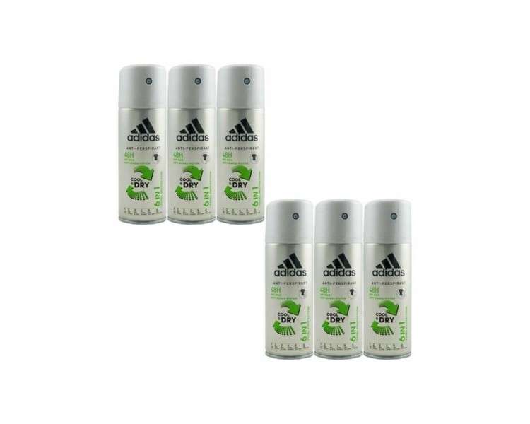 Adidas 6in1 Total Protection Cool & Dry Deodorant Spray for Men 150ml