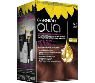 Garnier Olia Permanent Hair Color with Natural Flower Oils - Mahogany 5.5 200g