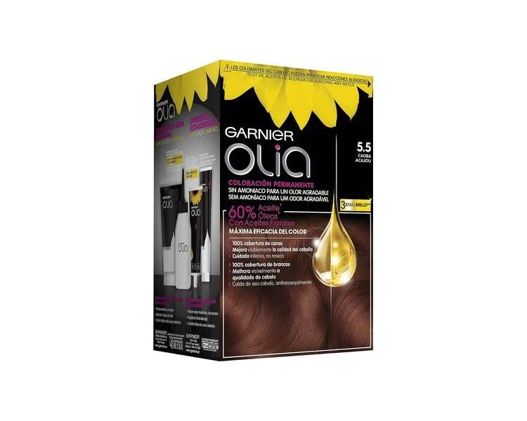 Garnier Olia Permanent Hair Color with Natural Flower Oils - Mahogany 5.5 200g