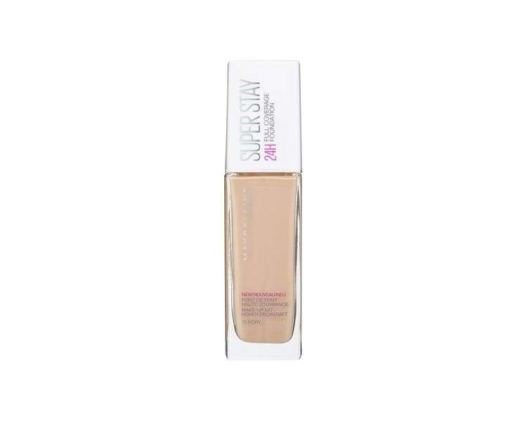 Maybelline New York Superstay 24 Hour Longlasting Foundation Lightweight Feel Water and Transfer Resistant 30ml Shade 40 Fawn