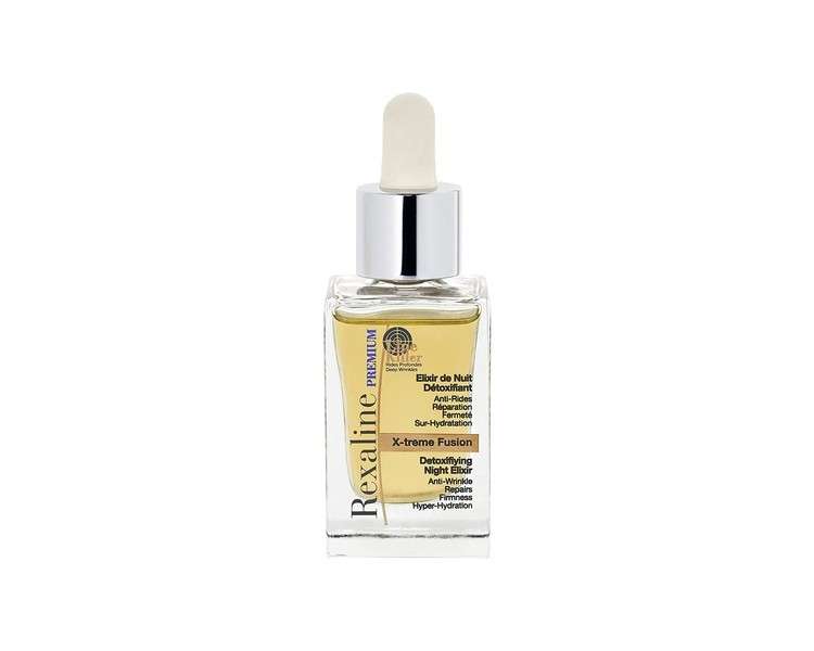 Rexaline X-treme Fusion Detoxifying Night Elixir Anti-Wrinkle Hyaluronic Acid Dry Oil Moisturizing and Rejuvenating Care 30ml