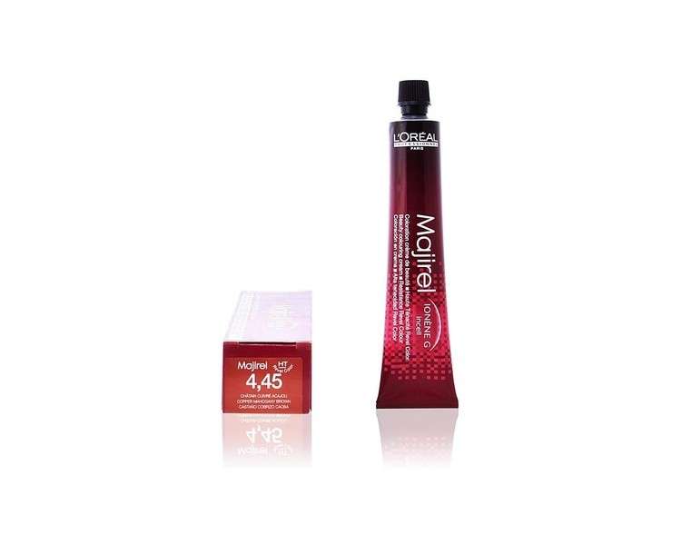 Loreal Permanent Majirel Cream Dye No. 4.45 Mahogany Copper Brown 50ml