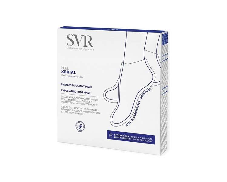 SVR XERIAL Peeling Exfoliating Socks for Healing Calluses and Very Dry Feet - Pack of 2