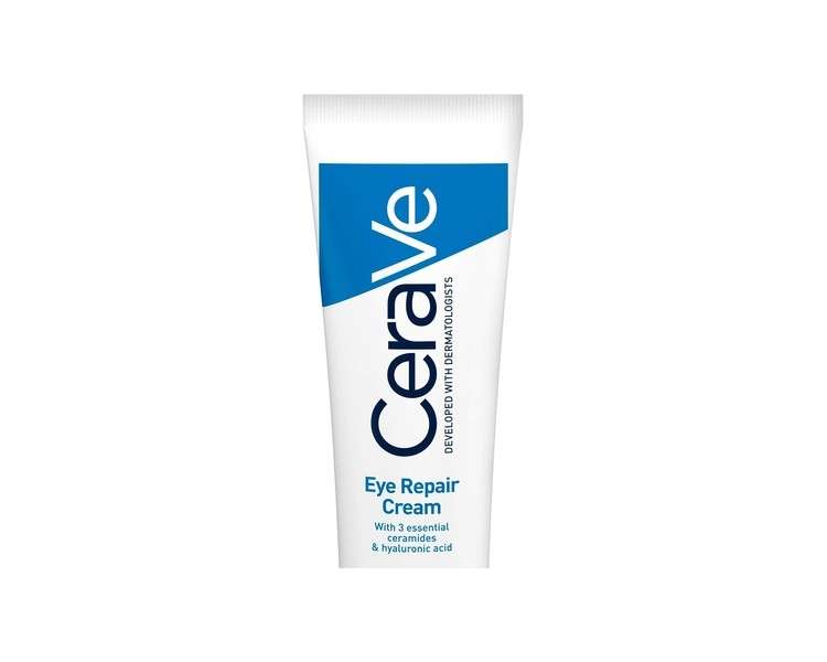 CeraVe Eye Repair Cream for Dark Circles & Puffiness 14ml with Hyaluronic Acid and 3 Essential Ceramides