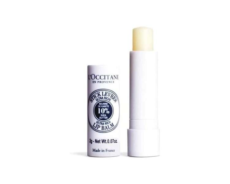 L'OCCITANE Natural Shea Butter Lip Balm 4.5g Ultra Rich 10% Shea Butter Softens and Repairs