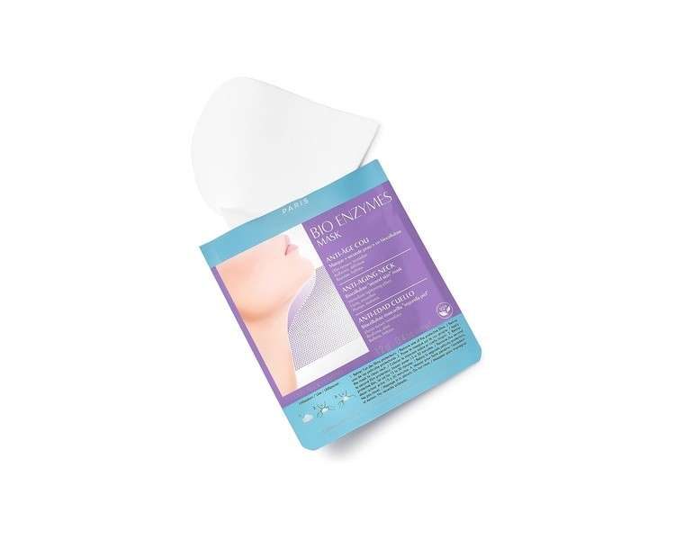 Talika Bio Enzymes Anti-Age Neck Mask Moisturizing Firming Peel-Off Mask with Bio-Cellulose 'Like a Second Skin'