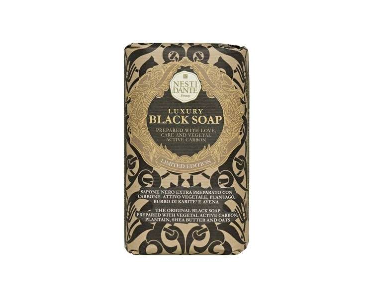 Nesti Dante Luxury Black Soap with Activated Charcoal 250g - Single