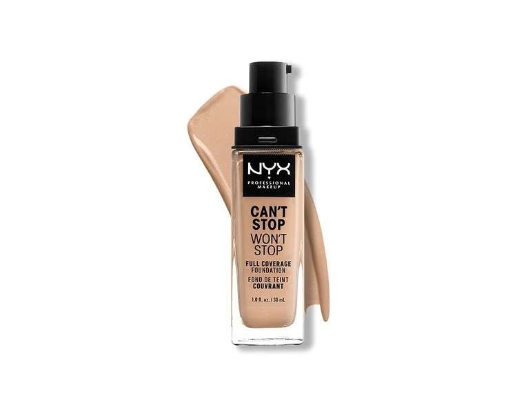 NYX Professional Makeup Can't Stop Won't Stop Full Coverage Foundation Vegan Formula Natural 07