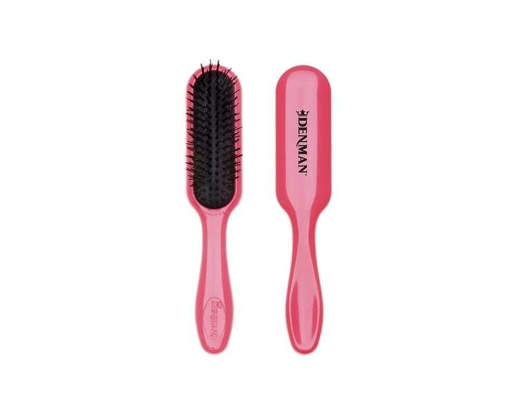 Denman Tangle Tamer Mini Pink Detangling Brush for Curly Hair and Black Natural Hair - Wet & Dry Hair Use D90