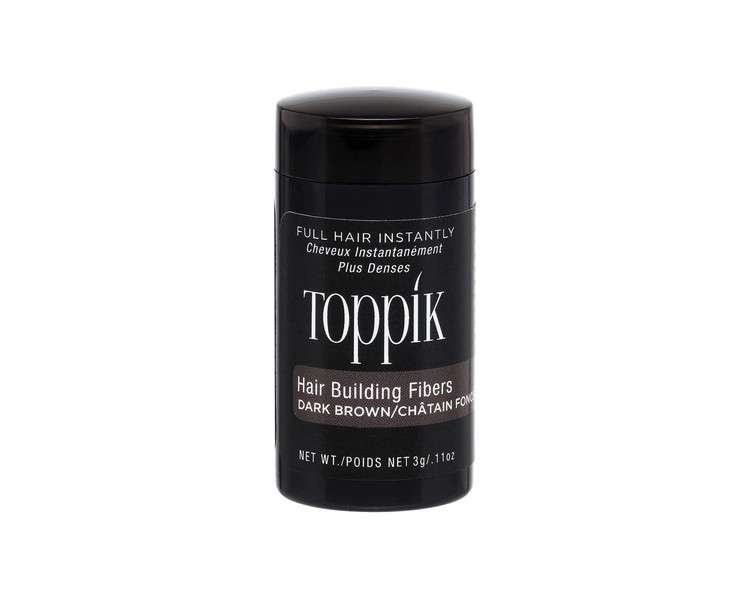 Toppik Hair Building Fibers Powder Dark Brown 3g Bottle - Instant Thinning Concealer for Men and Women