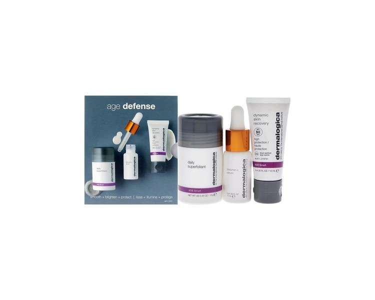 Dermalogica Age Defense Skin Kit. Daily Superfoliant 14g, Biolumin-C Serum 10ml and Dynamic Skin Recovery SPF50 12ml