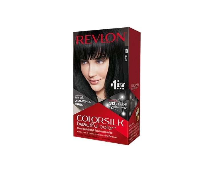 Revlon ColorSilk Permanent Hair Color Dye 10 Black 130ml