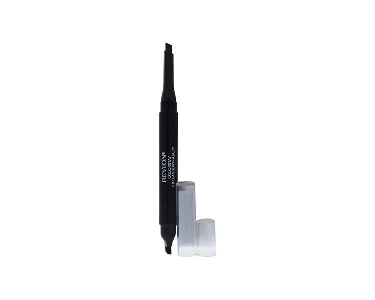 Revlon ColorStay 2-in-1 Angled Kajal Eyeliner Waterproof Eye Makeup with Smudge Brush for Smokey Eyes 1 Count