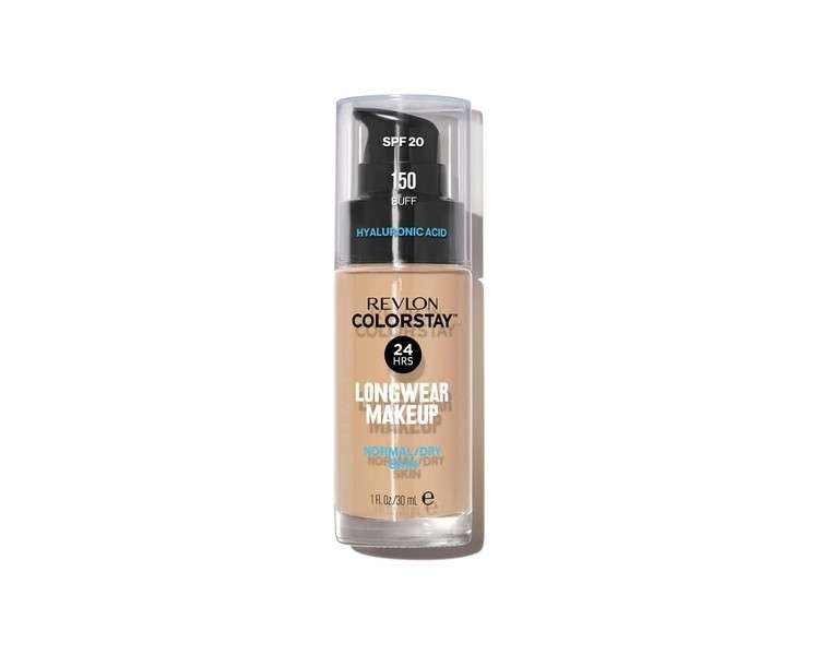 Revlon ColorStay Liquid Foundation Makeup for Normal to Dry Skin SPF20 Medium to Full Coverage 30ml Buff 150